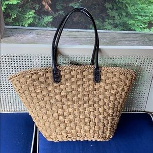 J Crew Wicker Tote Bag